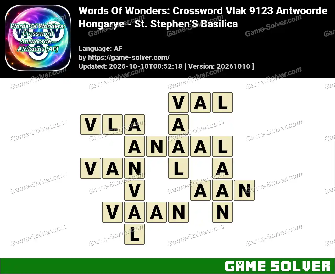 Words Of Wonders: Crossword Vlak 9123 Antwoorde – Hongarye – St. Stephen’S Basilica